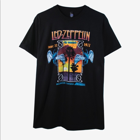 LED-ZEPPELIN / INGLEWOOD CA 1977 T-SHIRT - Picture 2 of 2